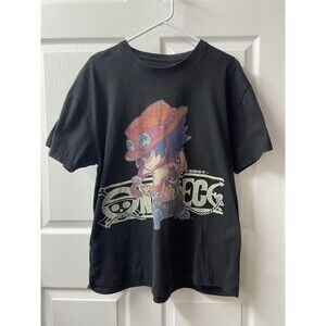 Neverland Portgas D Ace Anime Mens XL Graphic Black T-shirt